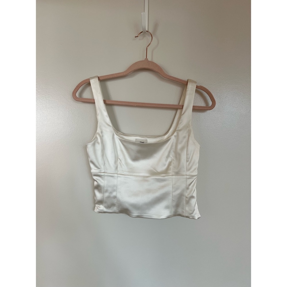 Wilfred, never worn, white silk cropped tank top